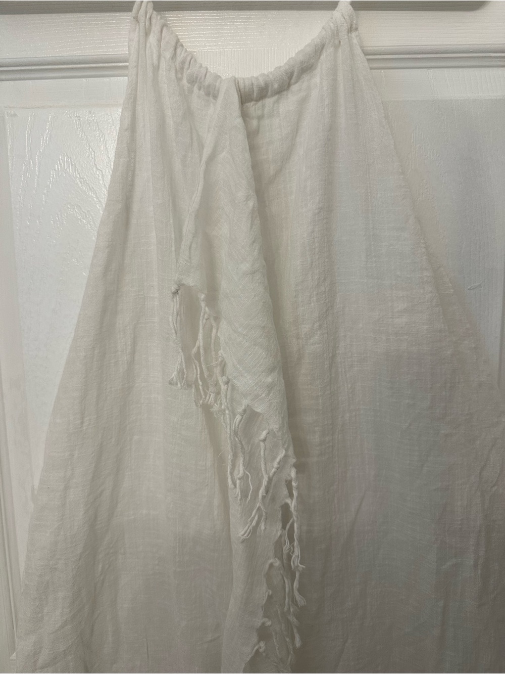 aerie White Halter Midi Cover-Up with Fringe Detail - Picture 3 of 7